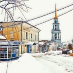 Лебедянь. Зимний вид на соборную колокольню.